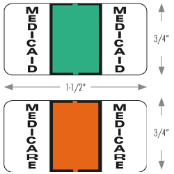 Image of 1.50″ x 0.75″, Medicare Label Sheets for End Tab Kits, Orange (Model# 7107)